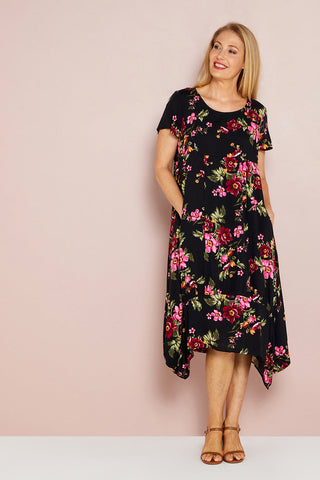 Milena Dress - Black Floral - Goupick