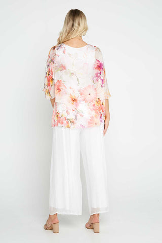 Lacey Silk Top - Bianco Floral - Goupick