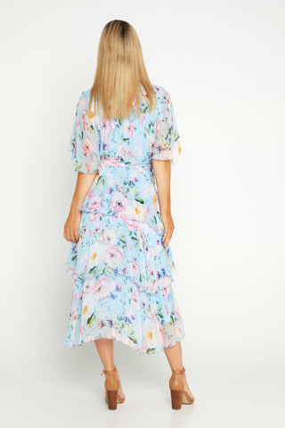 Kallie Silk Dress - Celeste Poppy - Goupick