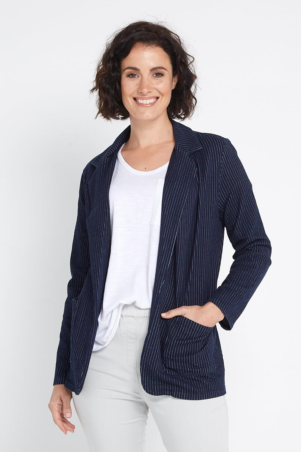 Cheryl Blazer - Navy/Pinstripe - Goupick