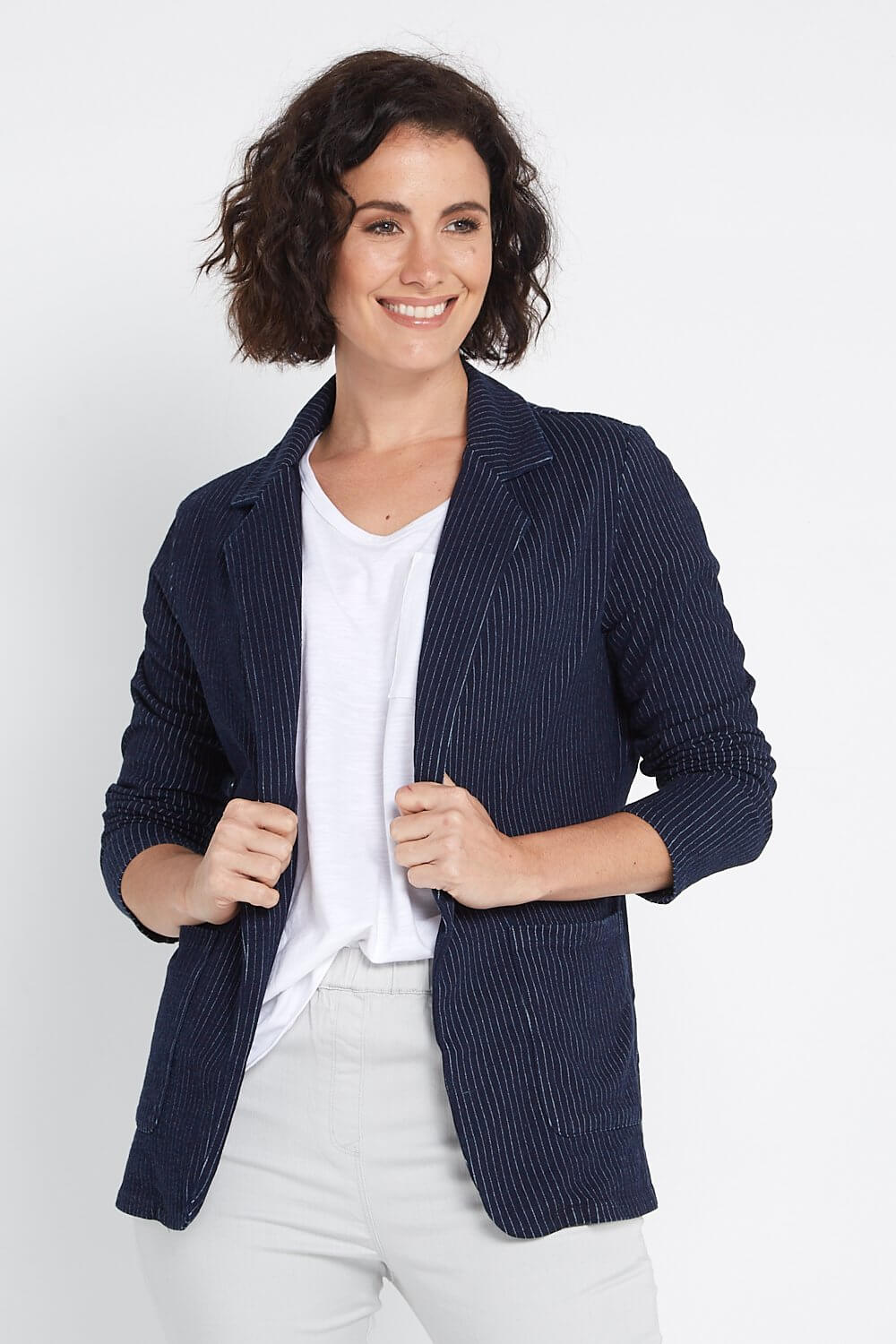 Cheryl Blazer - Navy/Pinstripe - Goupick