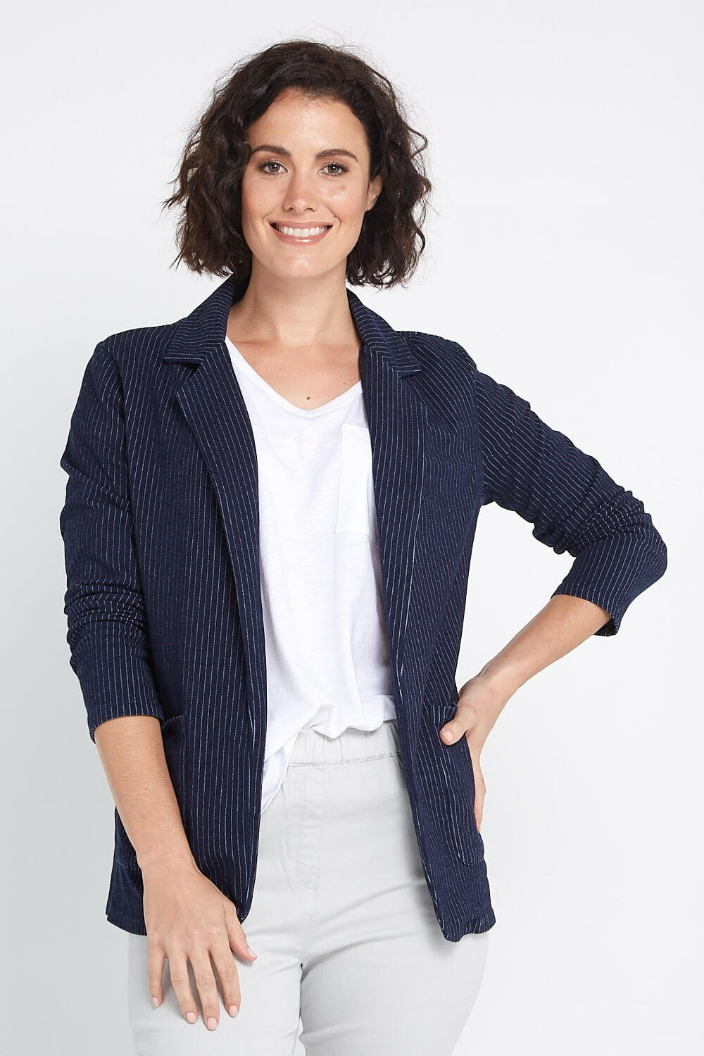 Cheryl Blazer - Navy/Pinstripe - Goupick