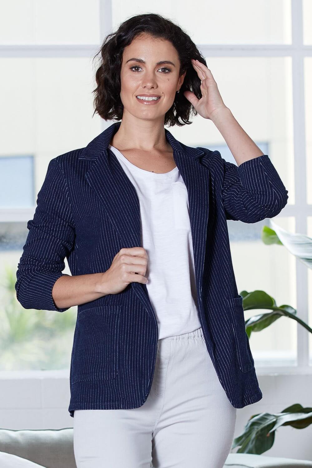 Cheryl Blazer - Navy/Pinstripe - Goupick