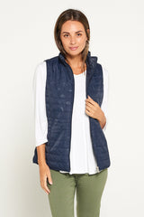 Kelly Reversible Puffer Vest - Navy Spot - Goupick