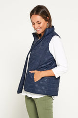 Kelly Reversible Puffer Vest - Navy Spot - Goupick