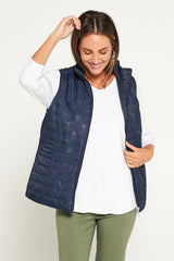 Kelly Reversible Puffer Vest - Navy Spot - Goupick