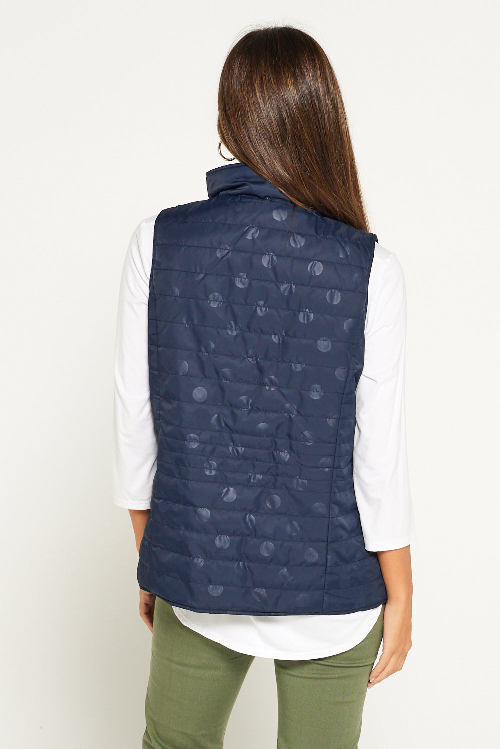 Kelly Reversible Puffer Vest - Navy Spot - Goupick