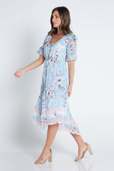 Aubrie Chiffon Dress - Spring Bloom - Goupick