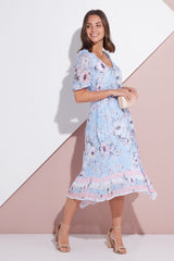 Aubrie Chiffon Dress - Spring Bloom - Goupick