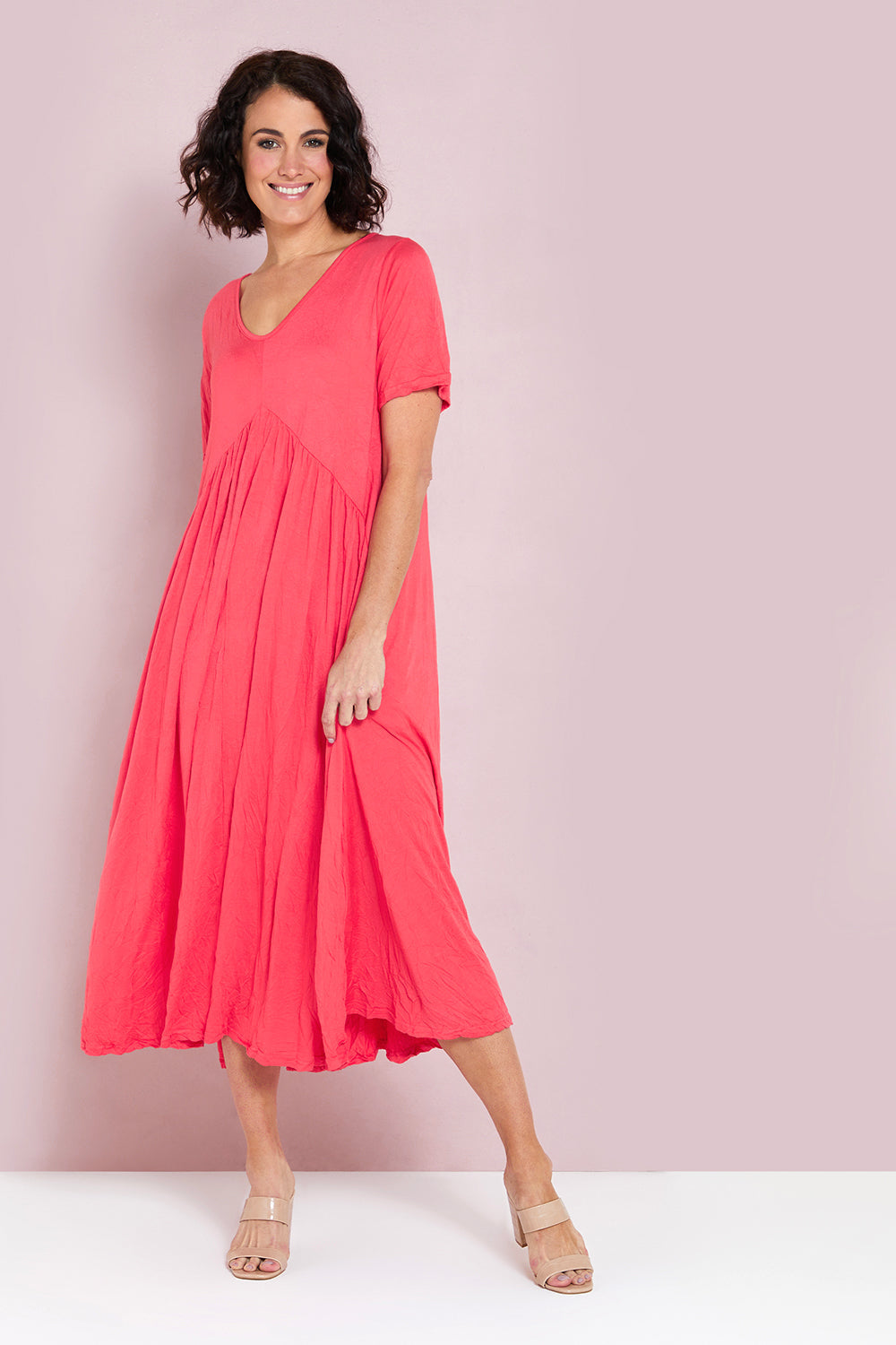 Gladys Dress - Melon - Goupick