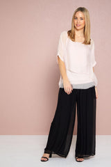 Alena Silk Pants - Black - Goupick