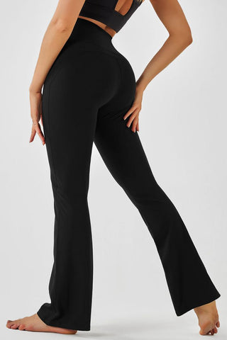 Active High Waist Flare Yoga Pants | Stretch Nylon Spandex