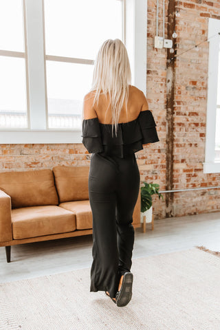 Chic Ruffle Backless Jumpsuit - Goupick