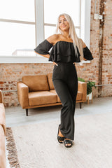 Chic Ruffle Backless Jumpsuit - Goupick