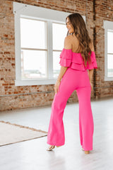 Chic Ruffle Backless Jumpsuit - Goupick