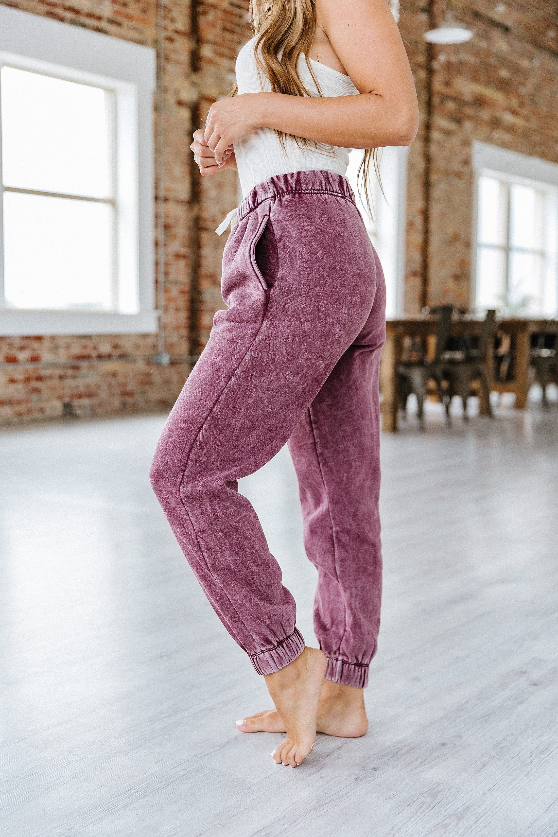 Laura Acid Wash Sweatpants - Goupick