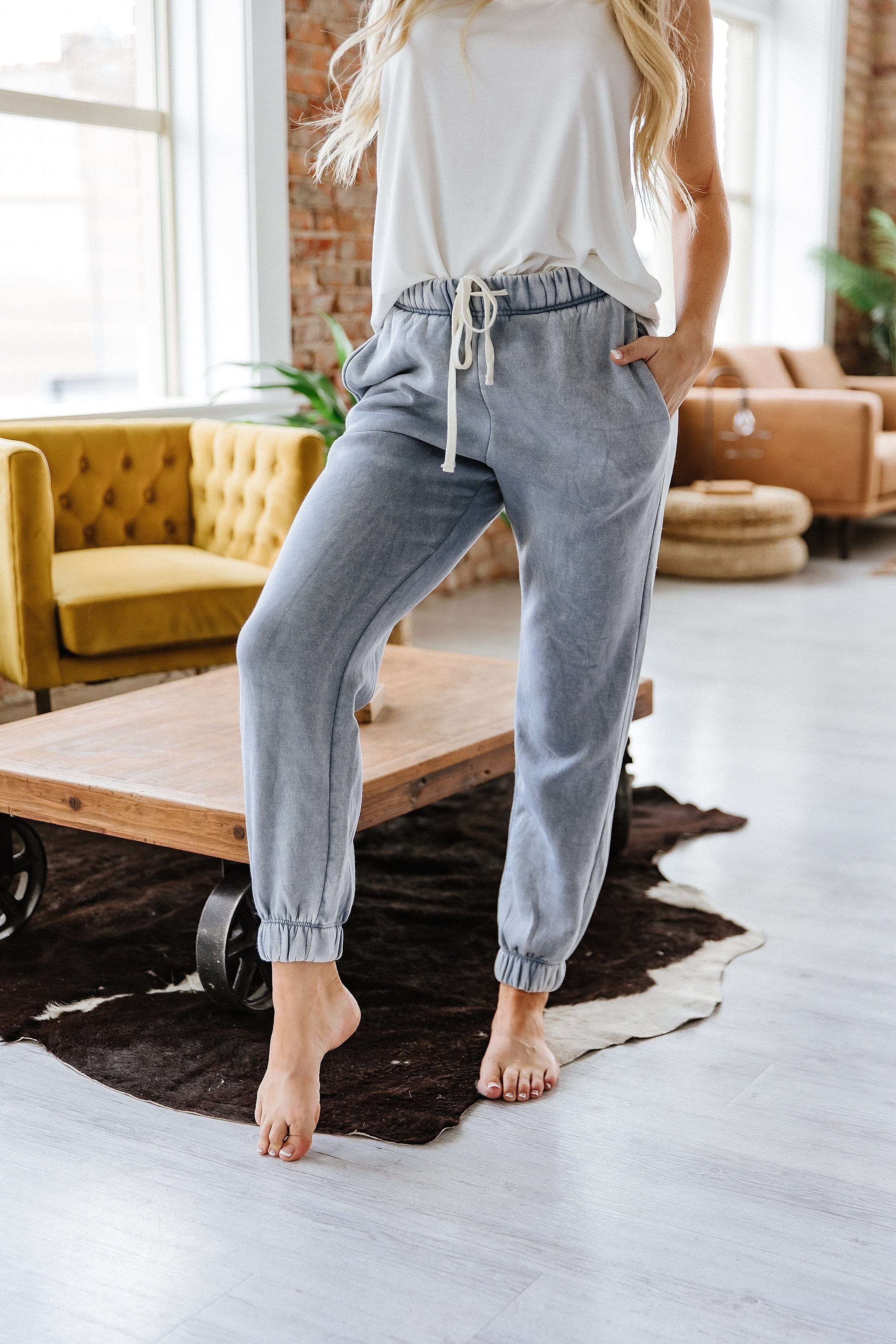 Laura Acid Wash Sweatpants - Goupick