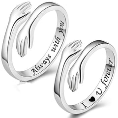 Adjustable I Love You Forever Hug Rings