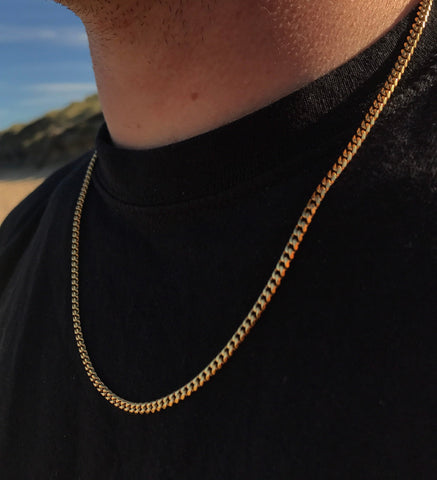 Cuban 4mm Gold plated Stainless Steel Necklace