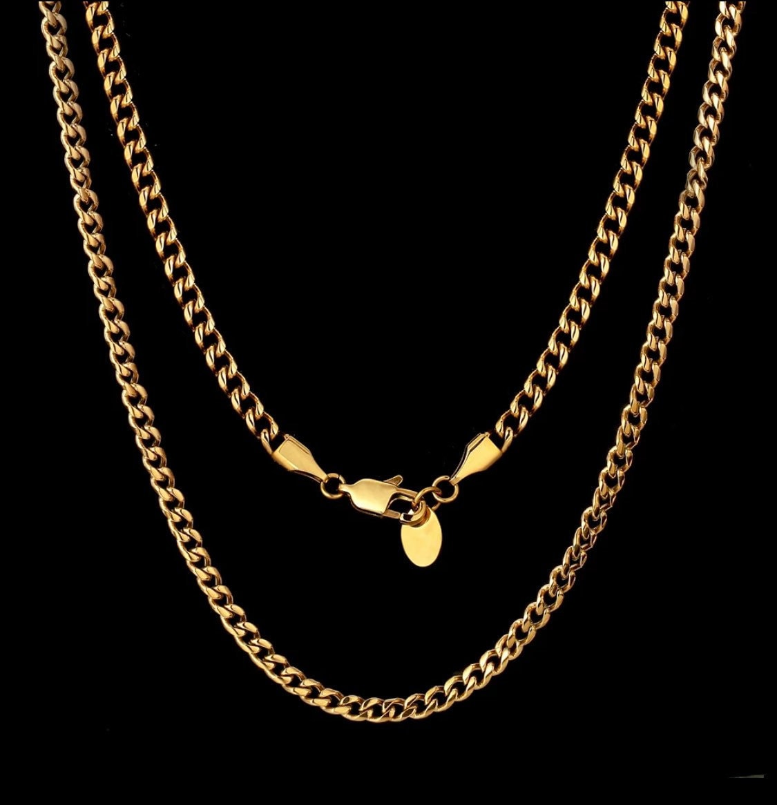 Cuban 4mm Gold plated Stainless Steel Necklace