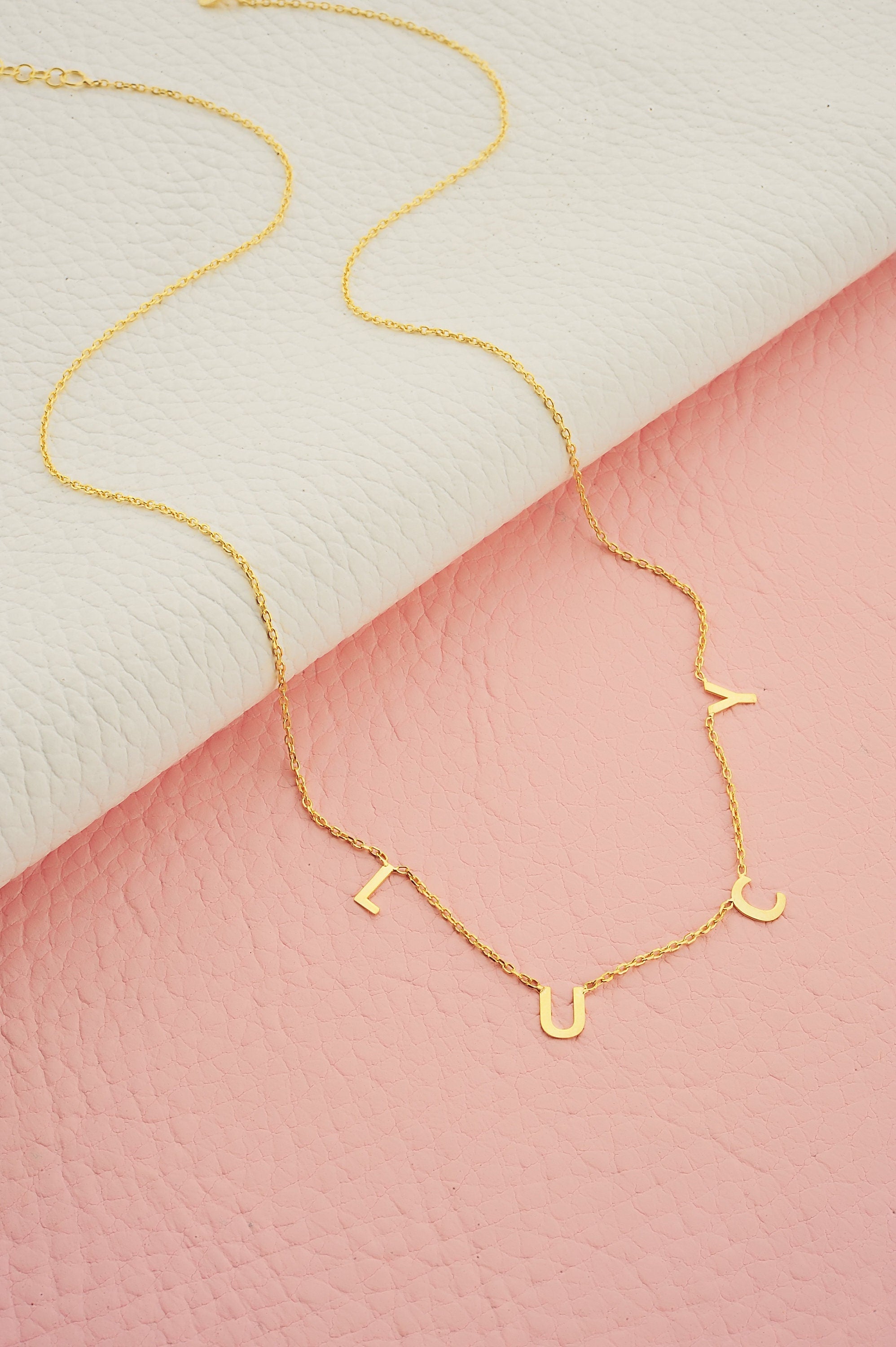 Personalised 14K Gold Plated Initial Necklace