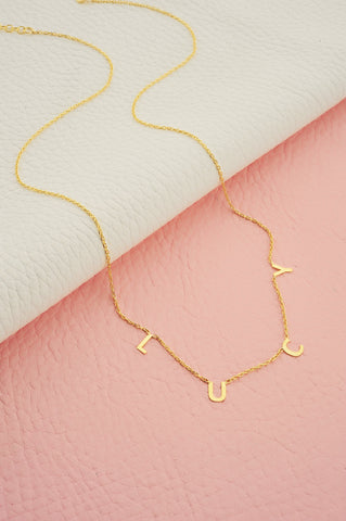 Personalised 14K Gold Plated Initial Necklace