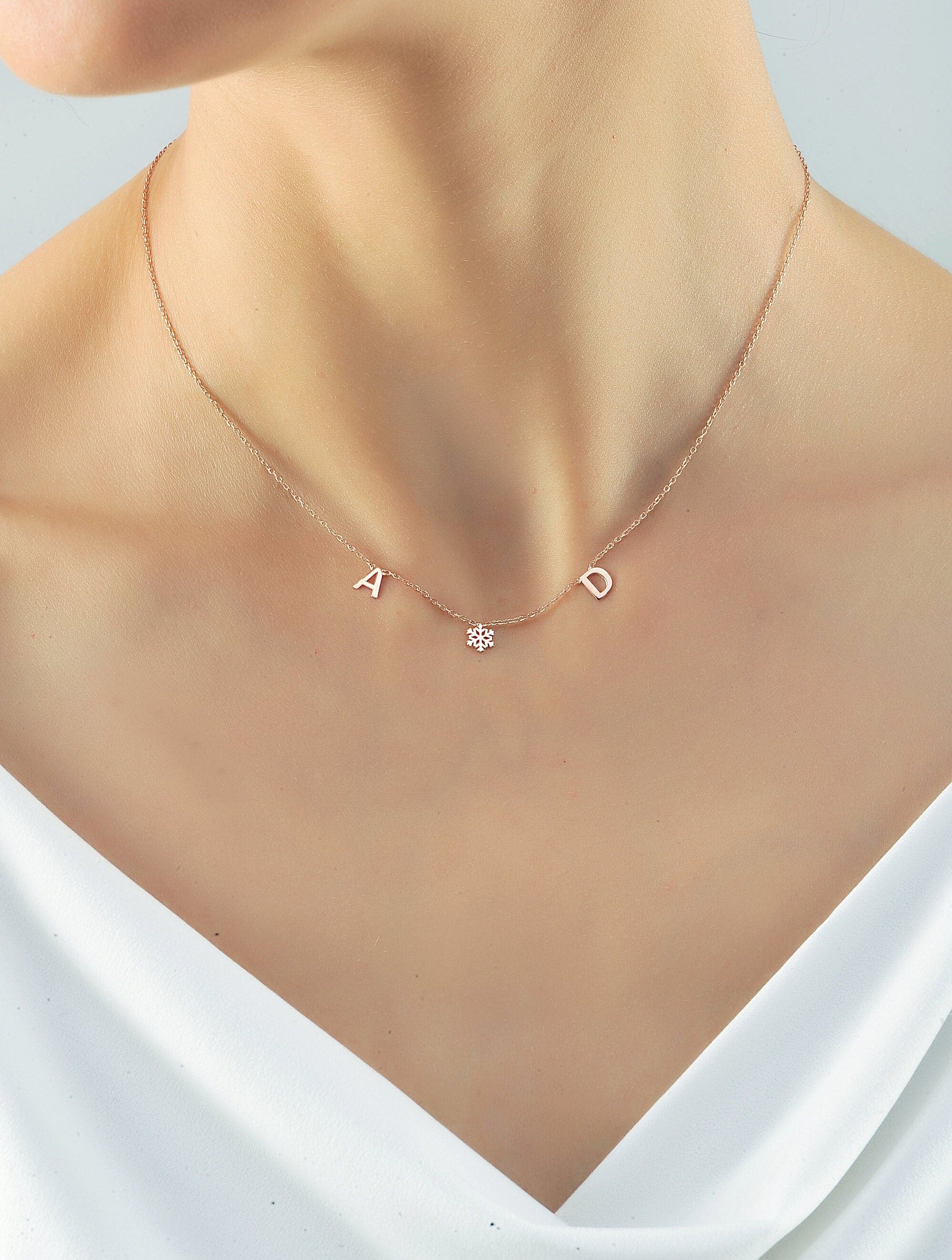 Personalised 14K Gold Plated Initial Necklace