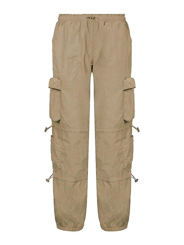 Pocket Drawstring Parachute Cargo Pants