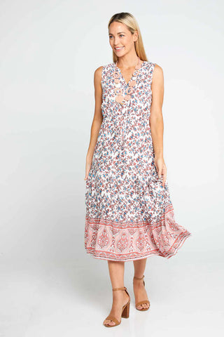 Pink Floral Midi Dress