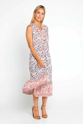 Pink Floral Midi Dress