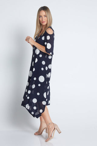 Emmalyn Dress - Navy White Spot - Goupick