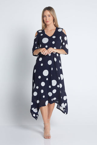 Emmalyn Dress - Navy White Spot - Goupick