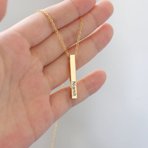 Personalized Custom Name Bar Necklace