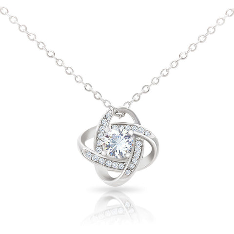 White Gold Necklace with Real Rose
