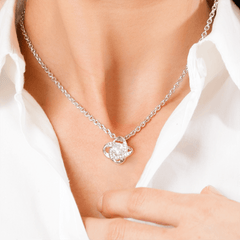 White Gold Necklace With Real Rose - A Romantic Gift for Her