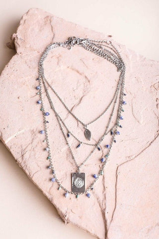 Silver Charm Layer Necklace - Goupick