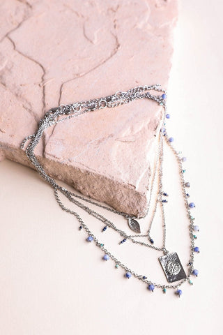 Silver Charm Layer Necklace - Goupick