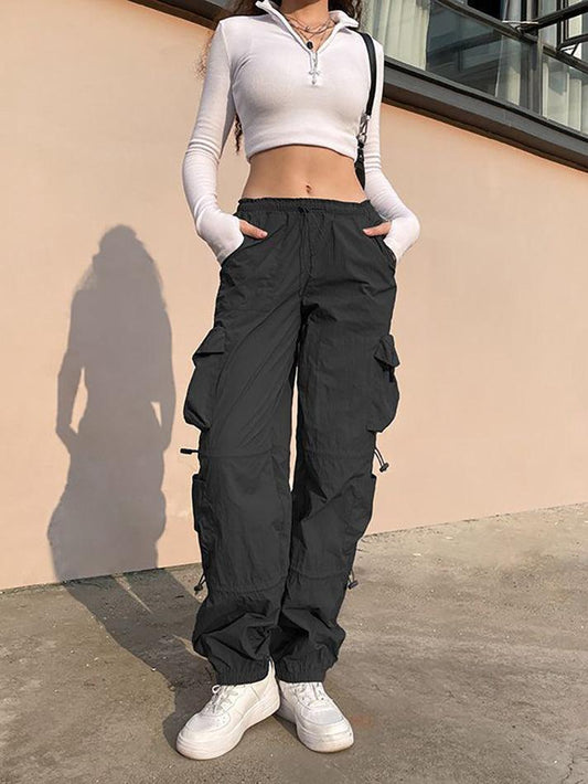 Parachute Cargo Pants Black | Oversized Fit Streetwear