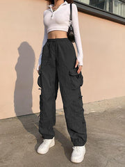Parachute Cargo Pants - Black
