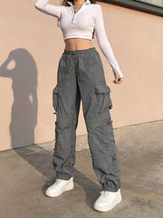 Parachute Cargo Pants - Gray