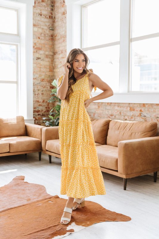 Tie Strap Tiered Maxi Dress - Goupick