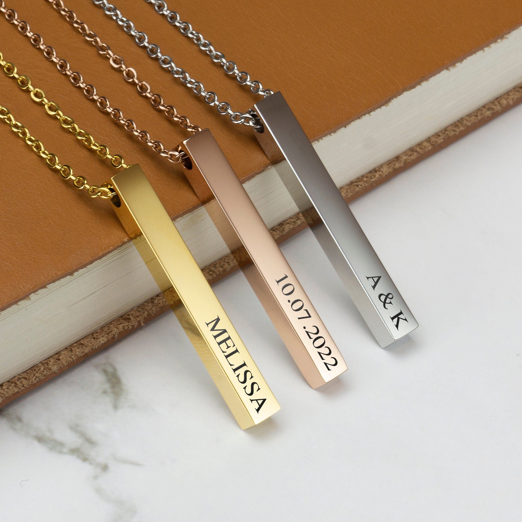 Personalized Custom Name Bar Necklace