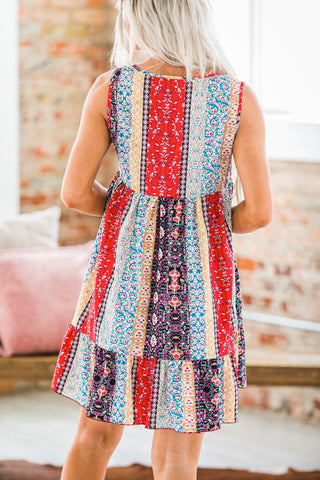 Judy Sleeveless Floral Dress - Goupick
