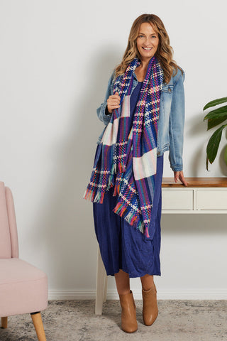 Shay Scarf - Royal Blue/Multi - Goupick